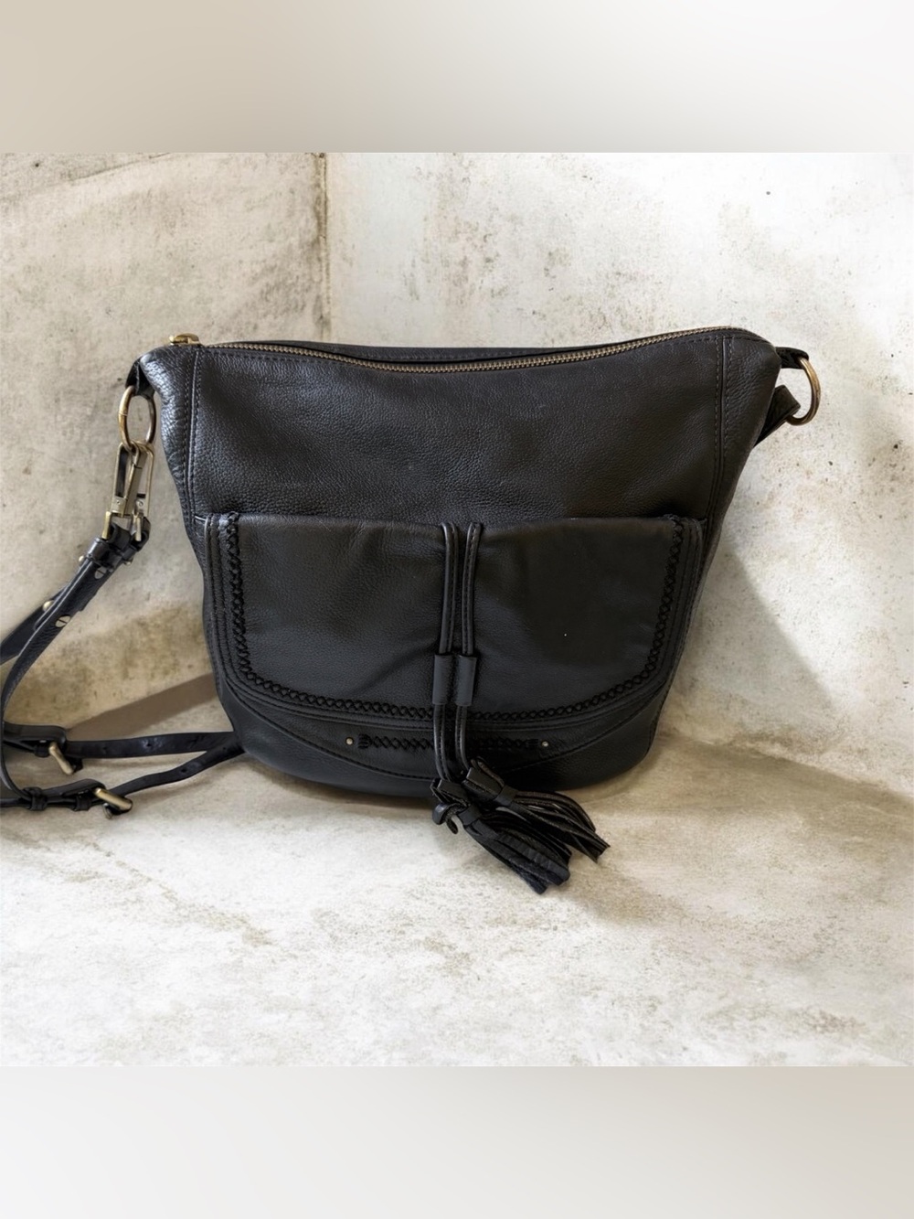 {Sanctuary} Black Leather Convertible Handbag